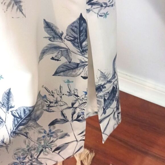 Alex Marie navy/ blue botanical print sleeveless cropped jumpsuit size 8 - Picture 8 of 14